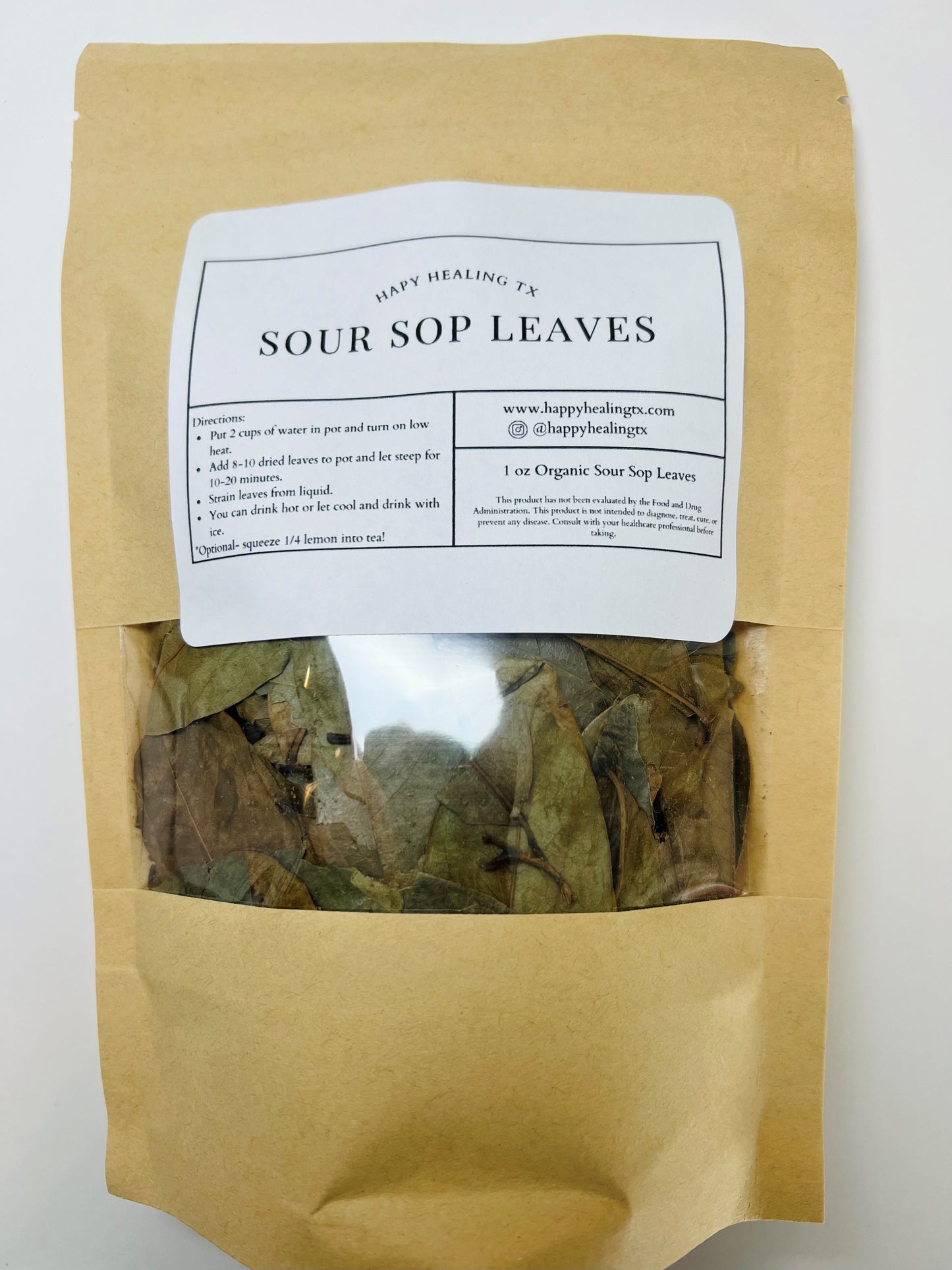 Organic Sour Sop Leaves- 1 oz